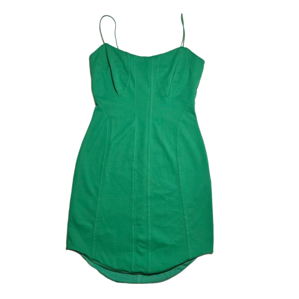 S Forever 21 Dopamine Dressing Kelly Green Y2K Bodycon Mini Dress Corset